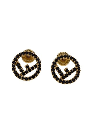 商品画像：ピアス/カラーストーン(BLK)/GLD/レディース/エフイズ/両耳セット 1