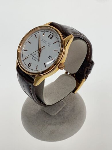 商品画像：ソーラー腕時計/アナログ/レザー/WHT/BRW 2