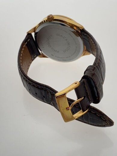 商品画像：ソーラー腕時計/アナログ/レザー/WHT/BRW 4