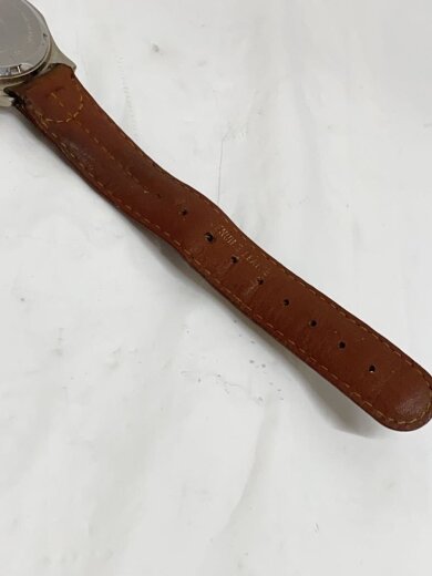 商品画像：クォーツ腕時計/アナログ/レザー/WHT/BRW 6