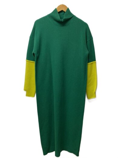 商品画像：長袖ワンピース/S/ウール/GRN/無地/毛玉/着用感有 1