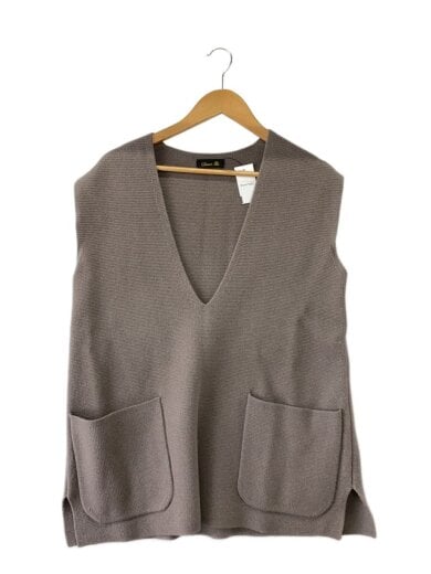 商品画像：Vネックジレベスト/ニット・セーター(厚手)/--/ウール/BRW/無地/6518-105-0497 1