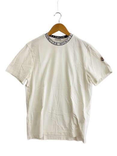 商品画像：Tシャツ/S/コットン/WHT/無地/ネックロゴ/半袖Tシャツ// 1