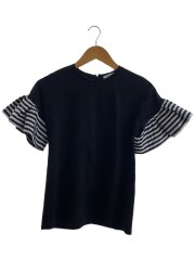 BORDERS at BALCONY/RUFFLED TEE/半袖ブラウス/36/コットン/BLK