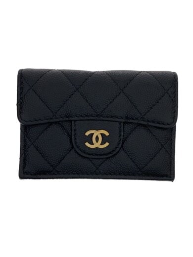 商品画像：クラシックスモールフラップウォレット/3つ折り財布/レザー/BLK/レディース// 1