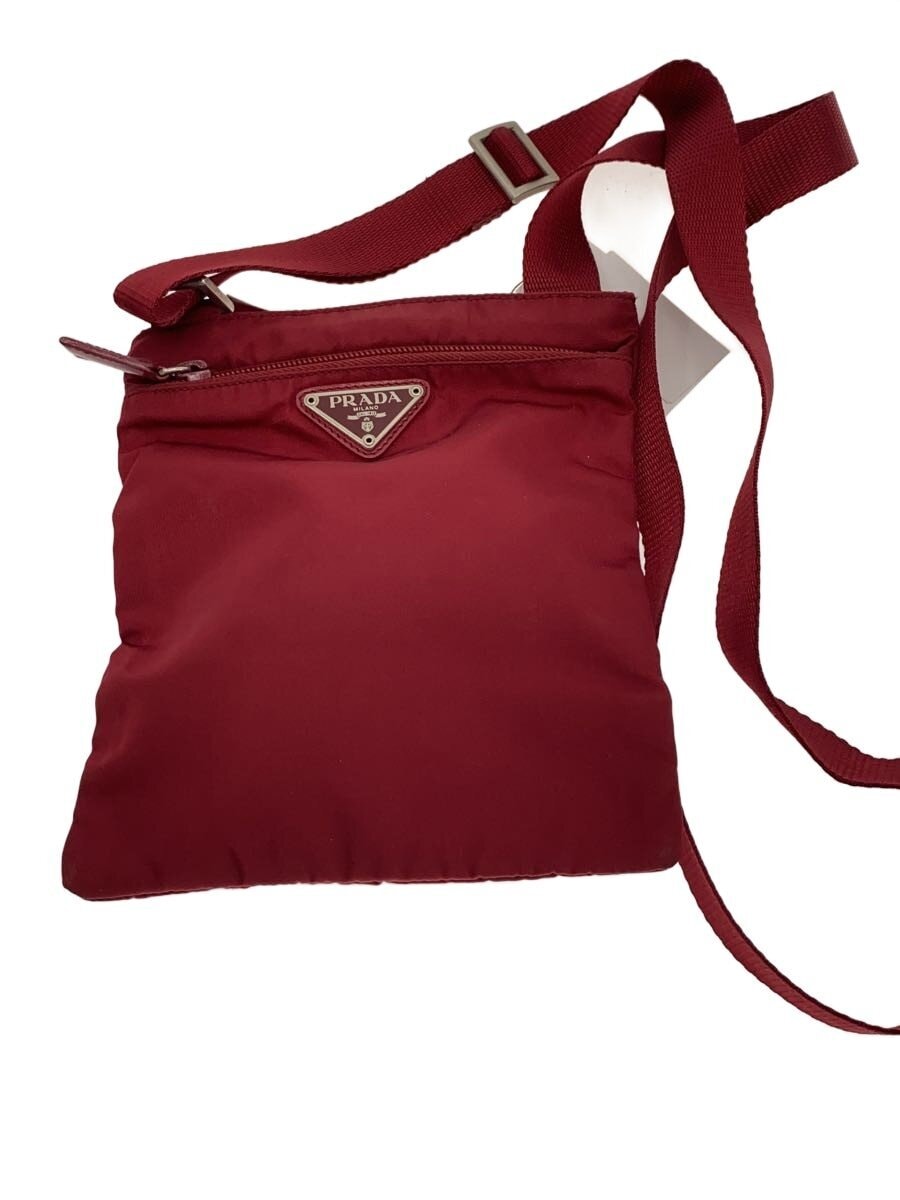 PRADA / 汚れ有/ショルダーバッグ/ナイロン/RED