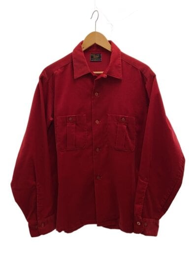 商品画像：70s/ループカラー/長袖シャツ/L/コットン/RED 1