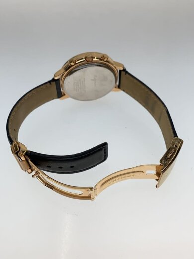 商品画像：ラウンドフェイス クロノグラフ/腕時計/アナログ/レザー/WHT/BLK/VD53-KWB0// 4