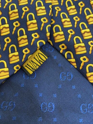 商品画像：ネクタイ/シルク/YLW/総柄/メンズ 4