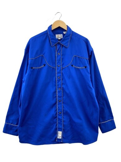 商品画像：ウエスタンシャツ/長袖シャツ/XL/ポリエステル/BLU// 1