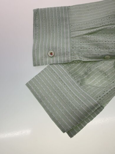 商品画像：PUNCHING STRIPE W-PKT DRESS L-S SHIRT/L/コットン/GRN/26SS SH9 5