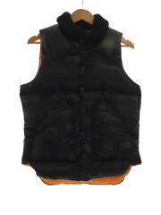 ×Rocky Mountain Featherbダウンベスト/S/BLK/LOGO総柄/02173AV01
