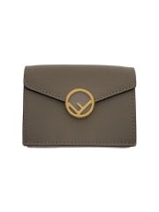 マイクロ財布_エフ イズ フェンディ/レザー/BEG/レディース//