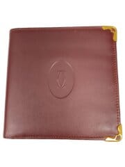 must de Cartier/2つ折り財布/ロゴ型押し/レザー/BRD/無地/レディース