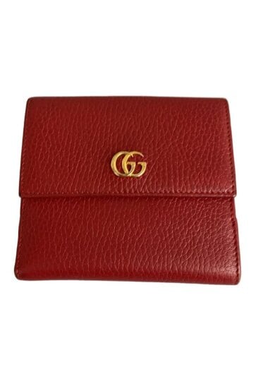 商品画像：GGマーモント/2つ折り財布/レザー/RED/無地/レディース/456122 1