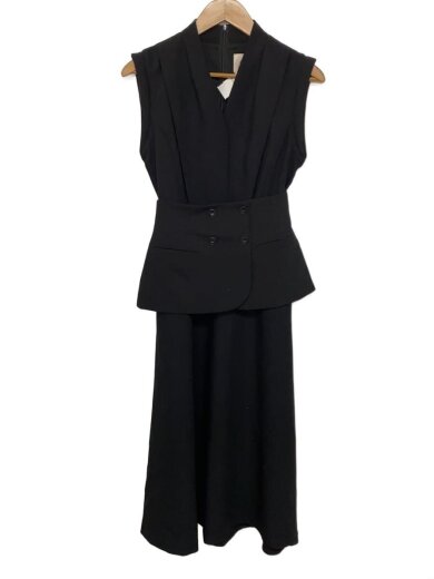 商品画像：22SS/SHOULDER PADDED PEPLUM DRESS/S/ポリエステル/BLK/02210590820 1