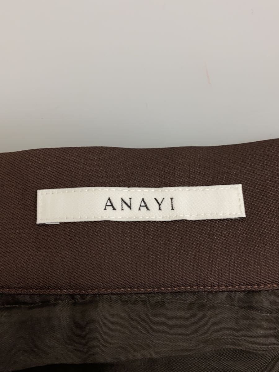 ANAYI / 25AW/ツイルタックプリーツフレア スカート/40/ポリエステル/BRW/102527-11-050-81-400