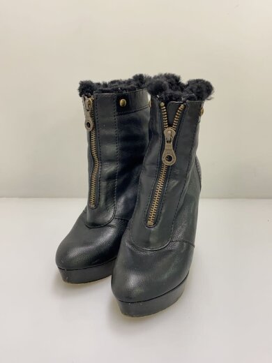 商品画像：センタージップムートンショートブーツ/5/BLK/レザー 2