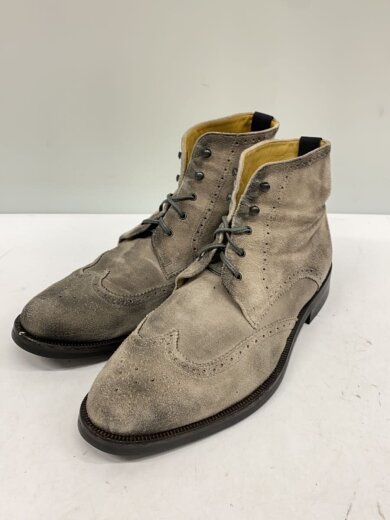 商品画像：ウィングチップレースアップブーツ/42/GRY/スウェード/シューレース剥がれ有 2