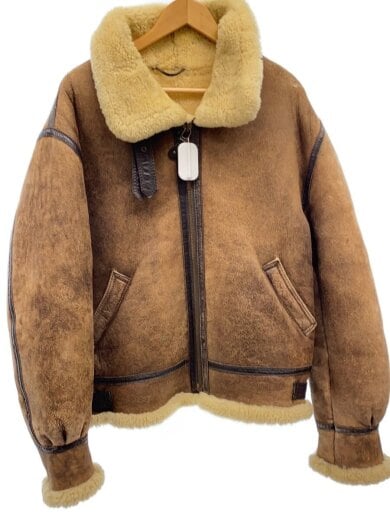 商品画像：GLEEMAN MILITARY B-3 フライトジャケット/L/レザー/BRW/肩穴有 1