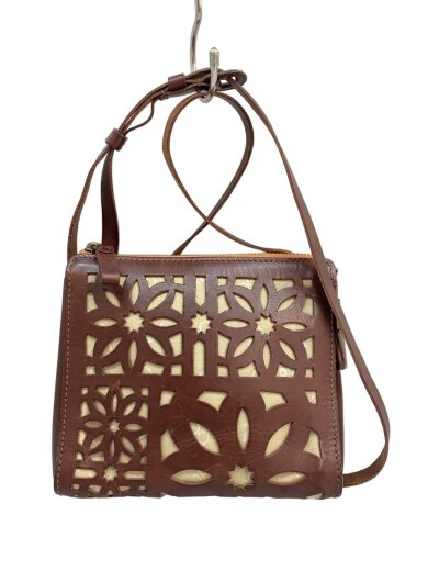 商品画像：カットワークショルダーバッグ/レザー/BRW 1