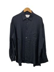 OVERSIZED CUPRO LS SHIRT/M/--/BLK/ST.522-1
