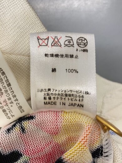 商品画像：花柄ニットベスト(薄手)/M/コットン/WHT/0597904 4