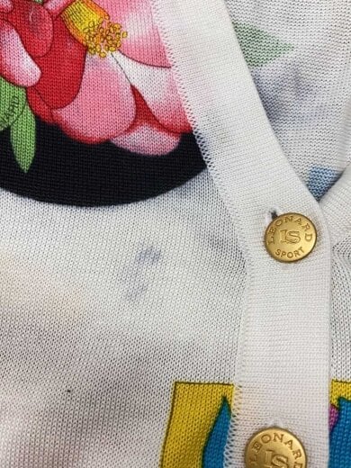 商品画像：花柄ニットベスト(薄手)/M/コットン/WHT/0597904 5