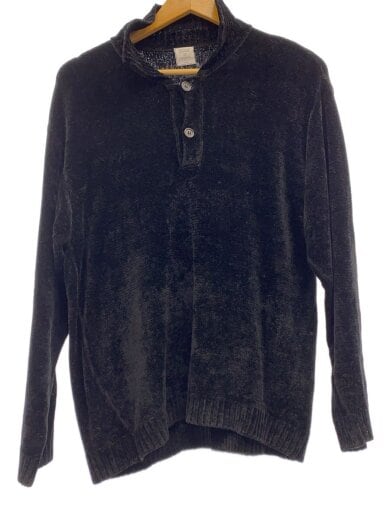 商品画像：ポロシャツ/50/ベロア/BLK 1