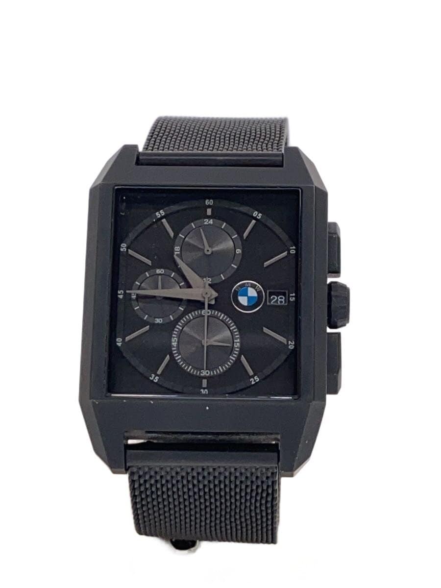 BMW / クォーツ腕時計/アナログ/ステンレス/BLK/BLK/BMW8008