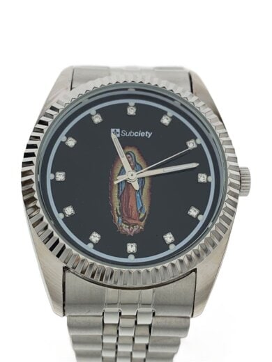 商品画像：クォーツ腕時計/アナログ/ステンレス/BLK/SLV 1