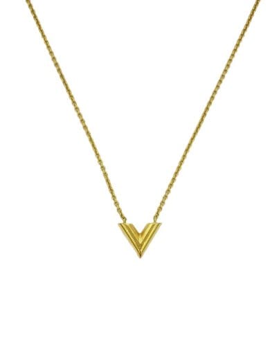 商品画像：ネックレス・エセンシャルV/メッキ/GLD/トップ有/レディース 1