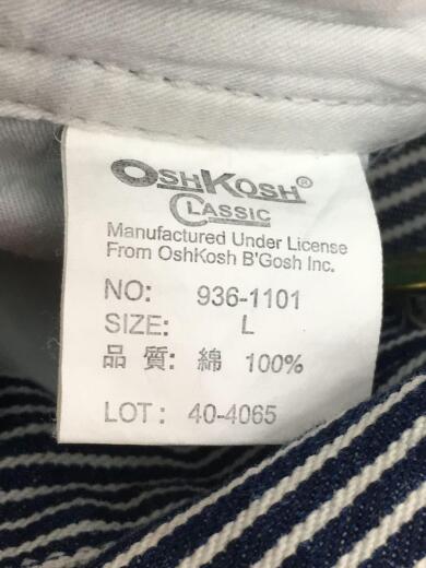 画像：OshKoshオーバーオール/L/コットン/NVY/ストライプ/936-11015