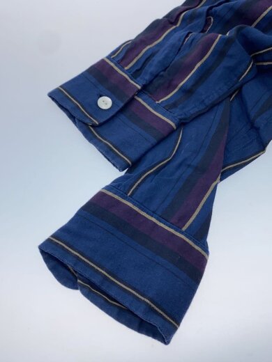 画像：Needlesオープンカラーストライプシャツ/M/コットン/NVY/ストライプ/FK187//5