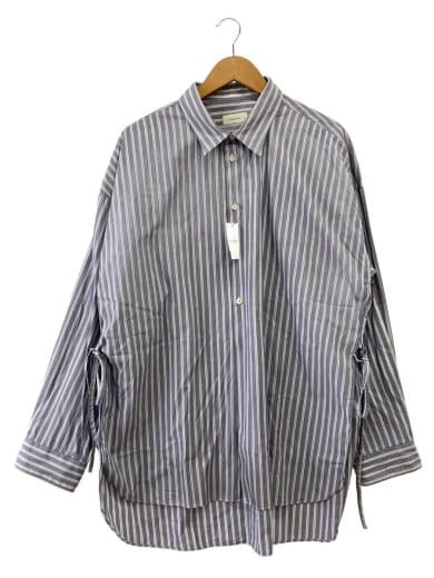 商品画像：長袖シャツ/FREE/コットン/BLU/ストライプ/1730006 1