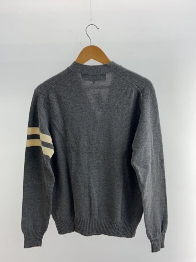 商品画像：フロント穴有/袖ラインデザインVネックカーディガン(厚手/M/ウール/GRY/AD2007/HT-N// 2