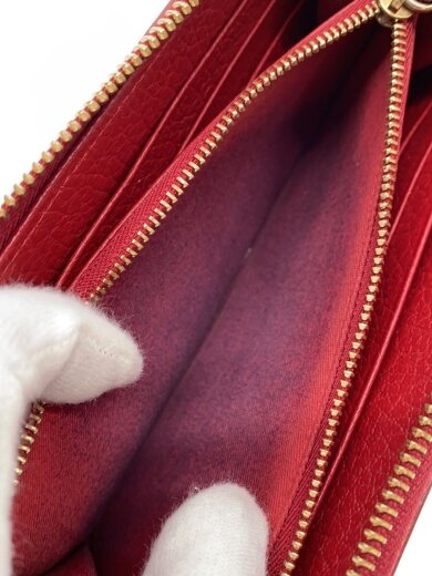 商品画像：ラウンドジップ/コインケース使用感有/長財布/牛革/RED/レディース/56UI0110396// 5