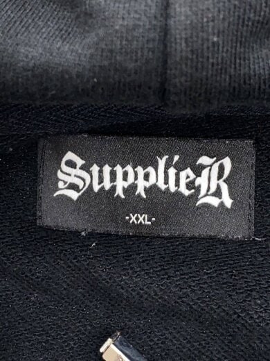 商品画像：フロントシミ/袖色褪せ有/ジップパーカー/XXL/コットン/BLK 3