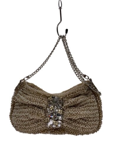 商品画像：ワイヤーバッグ/リボンモチーフショルダーバッグ/--/BEG 1