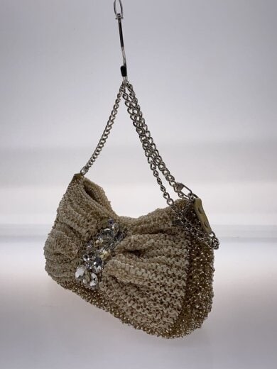 商品画像：ワイヤーバッグ/リボンモチーフショルダーバッグ/--/BEG 2