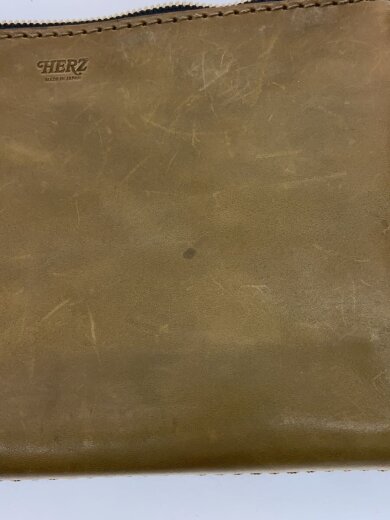 商品画像：シミ有/ポーチ/レザー/KHK// 7