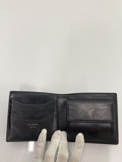 商品画像：2つ折り財布/レザー/BLK/メンズ 4