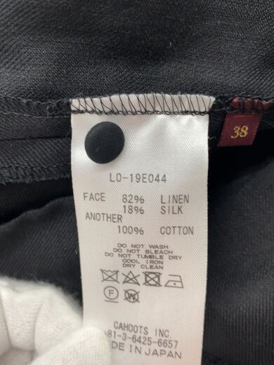 商品画像：CAHOOTS/糸ホツレ汚れ有/シルク混長袖ワンピース/--/リネン/BLK/L0-19E044// 4