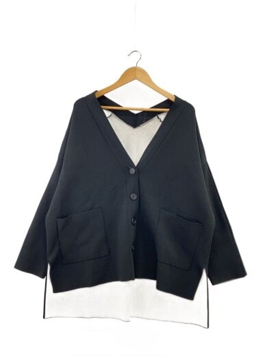 商品画像：接結バイカラーニットカーディガン/38/--/BLK/531-2270014 1