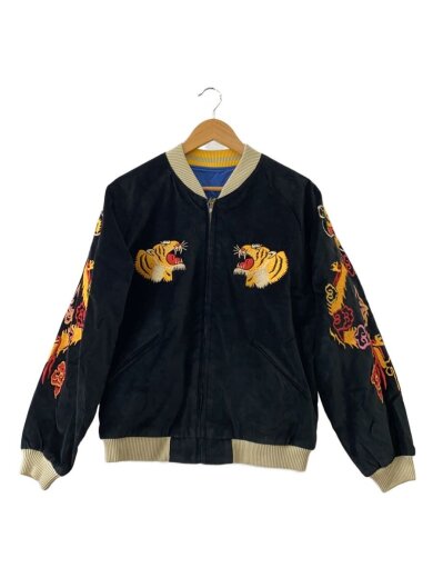 商品画像：GOLD DRAGON & GOLD TIGER/スカジャン/L/ベロア/BLK/TT15840// 1