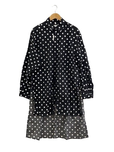 商品画像：バックロゴビッグドット柄ロングシャツ/3/コットン/BLK/ドット/HW-B63-044// 1