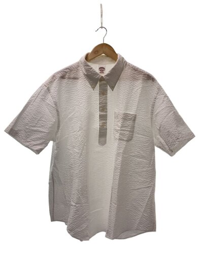商品画像：プルオーバーシアサッカー半袖シャツ/XL/コットン/WHT/19-78-8511-01 1