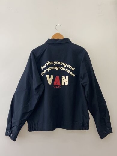画像：VAN裏地ブラックウォッチ柄両面ロゴプリントスウィングトップジャケット/L/コットン/BLK/プリント//2