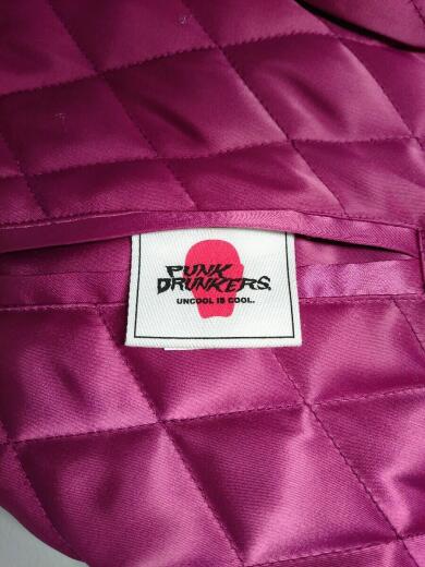 画像：PUNK DRUNKERSパンクドランカーズ×クッキー/スカジャン/M/ポリエステル/ネイビー/ピンク/リバーシブル/刺繍5