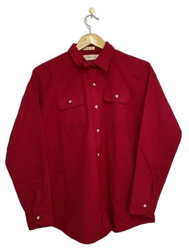 商品画像：USA製/長袖シャツ/L/コットン/RED// 1